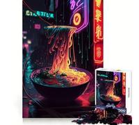 Puzzle da 1000 pezzi con insegna al neon a tema ramen, ideale per adulti, un gioco rilassante e stimolante per la mente (38x26cm) Un regalo perfetto