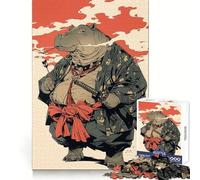 Puzzle da 1000 pezzi con ippopotamo samurai per adulti e ragazzi, gioco di logica, casa, divertimento, taglio di qualità, regalo classico (50x75cm)
