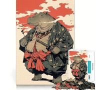 Puzzle da 1000 pezzi con ippopotamo samurai per adulti e ragazzi, gioco di logica, casa, divertimento, taglio di qualità, regalo classico (50x75cm)