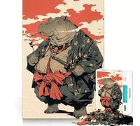 Puzzle da 1000 pezzi con ippopotamo samurai per ragazzi, gioco intelligente di gruppo, immagine da assemblare, decorazione da parete (38x52cm)