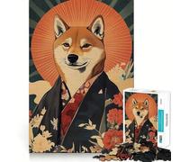 Puzzle da 1000 pezzi con kimono giapponese Shiba Inu per adolescenti, gioco per esercizi mentali, relax, design, assemblaggio, lista dei desideri di Babbo Natale 50x75cm