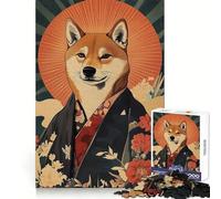 Puzzle da 1000 pezzi con kimono giapponese Shiba Inu per adolescenti, gioco per esercizi mentali, relax, design, assemblaggio, lista dei desideri di Babbo Natale 50x75cm