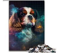 Puzzle da 1000 pezzi con King Charles Spaniel, per adulti, dimensioni 50x75cm, divertente serata di gioco in famiglia, opera d'arte decorativa fai da te.