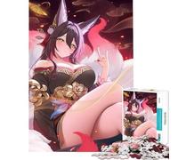 Puzzle da 1000 pezzi con Kitsune Girl in Kimono Giocattolo avvincente per coltivare la pazienza giochi rilassanti analisi e logica opera d'arte regalo (dimensioni 38x52cm)