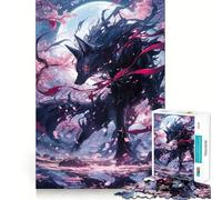 Puzzle da 1000 pezzi con Kitsune Sakura nera,bordo senza soluzione di continuità,gioco di logica e divertimento,ideale per momenti di svago,regalo artistico di Natale 38x26cm