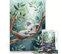Puzzle da 1000 pezzi con koala addormentato su un albero di eucalipto, ideale per ragazzi Gioco di logica, passatempo rilassante, taglio perfetto, regalo classico 50x75cm