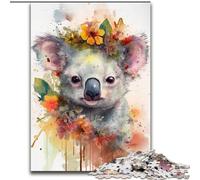 Puzzle da 1000 pezzi con koala colorato per adulti e adolescenti, perfetto per ammazzare il tempo durante le vacanze e rafforzare l'amore tra coppie (26x38cm)