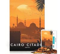 Puzzle da 1000 pezzi con la cittadella del Cairo al tramonto e pezzi ben definiti Gioco cognitivo per momenti di relax e divertimento,ideale per decorazioni natalizie (50x75cm)