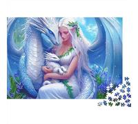 Puzzle da 1000 pezzi con la Dama Drago Bianca, Dea Elfa con Volpe, gioco educativo per adulti, decorazione per la casa, sfida di alta difficoltà, regalo di compleanno. 70x50 cm/1000 pezzi.