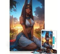 Puzzle da 1000 pezzi con la dea egizia Bastet,gioco di logica e ragionamento,ideale per momenti di svago e come regalo di Natale (50x75cm)