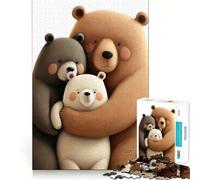 Puzzle da 1000 pezzi con la famiglia di orsi,gioco di logica e incastro,ideale per momenti di relax e divertimento,regalo di Natale (38x26cm)