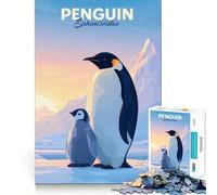 Puzzle da 1000 pezzi con la famiglia di pinguini per adulti, gioco di logica e rilassamento, bordi affilati, regalo di alta qualità (38x26cm)