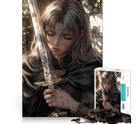 Puzzle da 1000 pezzi con la figura della guerriera triste, ideale per adulti Gioco di logica e antistress Opera d'arte da collezione (38x52cm)