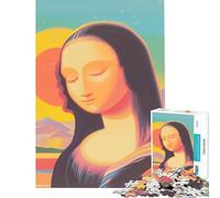 Puzzle da 1000 pezzi con la Gioconda al tramonto gioco per tutta la famiglia sfida per l'intelligenza giocattolo avvincente ottimo regalo per compleanni (dimensioni 50x75cm)