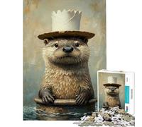 Puzzle da 1000 pezzi con la lontra nel cappello ideale per adolescenti perfetto per una gara di velocità a mano libera ideale per e Natale Sfida per l'intelligenza e il cervello un giocattolo che crea