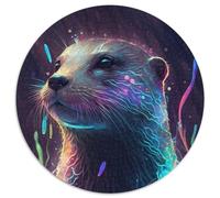 Puzzle da 1000 pezzi con la lontra, puzzle di carta da dipingere, gioco interattivo per famiglie, decorazione fai da te per la casa, rompicapo stimolante (67,5x67,5cm)