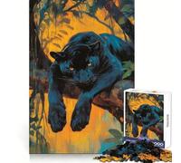 Puzzle da 1000 pezzi con la maestosità della Pantera Nera nascosta, ideale per ragazzi, per una memoria acuta, un relax facile, bordi precisi e un Natale gioioso (50x75cm)