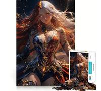 Puzzle da 1000 pezzi con la maga del fuoco e del ghiaccio in stile anime,ideale per adolescenti Un'attività divertente che stimola la mente,con tagli di alta precisione e un momento di relax (50x75cm)