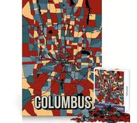 Puzzle da 1000 pezzi con la mappa della città di Columbus,Ohio,con incastri precisi Divertimento assicurato per lo sviluppo della mente tempo libero (50x75cm)
