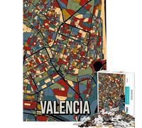 Puzzle da 1000 pezzi con la mappa della città di Valencia Spagna ideale per ragazzi e famiglie per un divertimento unico tra genitori e figli perfetto come regalo di compleanno o di Natale 38x52cm