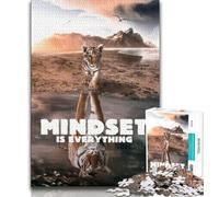 Puzzle da 1000 pezzi con la mentalità della tigre per adolescenti, giochi educativi, decorazioni per la casa, ideali come regalo per tutta la famiglia (38x26cm)