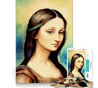 Puzzle da 1000 pezzi con la Monna Lisa ad acquerello,un gioco stimolante per la mente,con taglio di alta precisione,ideale per ingannare il tempo (38x26cm)