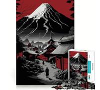 Puzzle da 1000 pezzi con la Montagna Fuji Rossa per adolescenti, gioco di logica mentale, tranquillo, con taglio preciso, ideale come regalo di Babbo Natale (38x26cm)
