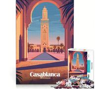 Puzzle da 1000 pezzi con la Moschea di Casablanca, gioco rompicapo, sfida impegnativa, regalo per amici e familiari 38x26cm