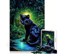 Puzzle da 1000 pezzi con la Pantera Nera nella Giungla per adulti, ideale per l'allenamento mentale, una fuga rilassante, con taglio uniforme e come regalo per le vacanze (38x26cm)
