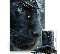 Puzzle da 1000 pezzi con la Pantera Nera nella Neve, ideale per adolescenti, per il benessere mentale, per momenti di relax, un regalo perfetto e sentito (38x52cm)