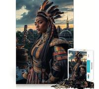 Puzzle da 1000 pezzi con la Principessa Guerriera in una Città Futuristica Gioco di costruzione Incastro solido e sicuro Divertimento in casa per le vacanze (50x75cm)