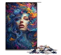 Puzzle da 1000 pezzi con la psichedelia colorata di una bella donna per adulti puzzle impossibile antistress per adolescenti dai 14 anni in su 75x50 cm