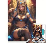 Puzzle da 1000 pezzi con la regina dagli occhi azzurri, ragazza anime waifu, gioco rompicapo, sfida difficile, ideale come regalo per tutta la famiglia 50x75cm