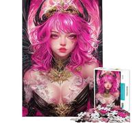 Puzzle da 1000 pezzi con la regina fantasy dai capelli rosa un puzzle anime per adulti una sfida di velocità e difficoltà ideale come regalo 50x75cm