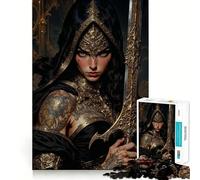 Puzzle da 1000 pezzi con la Regina Guerriera e la Spada d'Oro,gioco di concentrazione mentale,tagli di precisione,bordi lisci,gioco significativo per costruire connessioni (38x52cm)