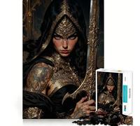 Puzzle da 1000 pezzi con la Regina Guerriera e la Spada d'Oro,senza sbavature,con pezzi ben tagliati,portatile e adatto ai viaggi (38x26cm)