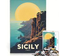 Puzzle da 1000 pezzi con la Sicilia, ideale per ragazzi, gioco educativo, allena la mente e la manualità, regalo perfetto per amici e familiari 50x75cm