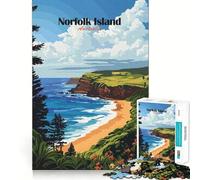 Puzzle da 1000 pezzi con la spiaggia dell'isola di Norfolk, ideale per ragazzi, gioco di logica e divertimento per tutta la famiglia, taglio di qualità, regalo elegante (38x52cm)