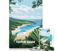 Puzzle da 1000 pezzi con la spiaggia dell'isola Norfolk, ideale per ragazzi, un gioco che stimola la mente e crea un'atmosfera rilassante Design unico, regalo perfetto (50x75cm)