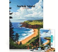 Puzzle da 1000 pezzi con la spiaggia dell'Isola Norfolk per adulti, gioco di logica fine, relax, bordi puliti, opera d'arte (50x75cm)
