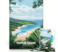 Puzzle da 1000 pezzi con la spiaggia dell'Isola Norfolk per adulti, un gioco che stimola la mente e regala relax e divertimento, perfetto come regalo per le vacanze (38x52cm)