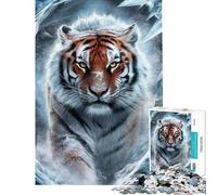 Puzzle da 1000 pezzi con la tigre dell'era glaciale gioco rompicapo per adulti ideale per passare il tempo durante le vacanze o per Natale (dimensioni 38x52cm)