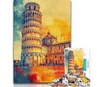 Puzzle da 1000 pezzi con la Torre di Pisa al tramonto per adulti e ragazzi,perfetto per ammazzare il tempo durante le vacanze Ogni pezzo è unico Gioco stimolante e divertente per tutta la famiglia