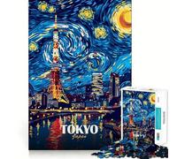 Puzzle da 1000 pezzi con la Torre di Tokyo e Notte Stellata, ideale per ragazzi Gioco di logica, momento di relax, design di qualità, regalo perfetto 38x52cm
