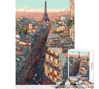 Puzzle da 1000 pezzi con la Torre Eiffel a Parigi ideale per divertirsi in casa passare il tempo decorare la casa e rafforzare l'amore tra le coppie (26x38cm)