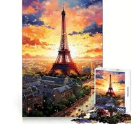 Puzzle da 1000 pezzi con la Torre Eiffel al tramonto di Parigi per adulti, gioco di logica stimolante, rilassante, con bordi trasparenti, regalo artistico (38x52cm)