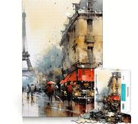 Puzzle da 1000 pezzi con la Torre Eiffel di Parigi per adulti, ideale come gioco rilassante e antistress, con bordi precisi e un regalo speciale (38x52cm)