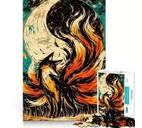 Puzzle da 1000 pezzi con la volpe a nove code per ragazzi, gioco di logica e abilità, morbido, rilassante, taglio preciso, regalo prezioso (50x75cm)