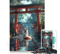 Puzzle da 1000 pezzi con la volpe Kitsune Torii mistica per adulti e ragazzi, rompicapo rilassante, attività artistica da assemblare, regalo premuroso (38x52cm)