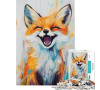 Puzzle da 1000 pezzi con la volpe sorridente e gioiosa gioco pratico che stimola l'intelligenza e crea dipendenza ideale come regalo per uomini e donne e come antistress (dimensioni 38x52cm)